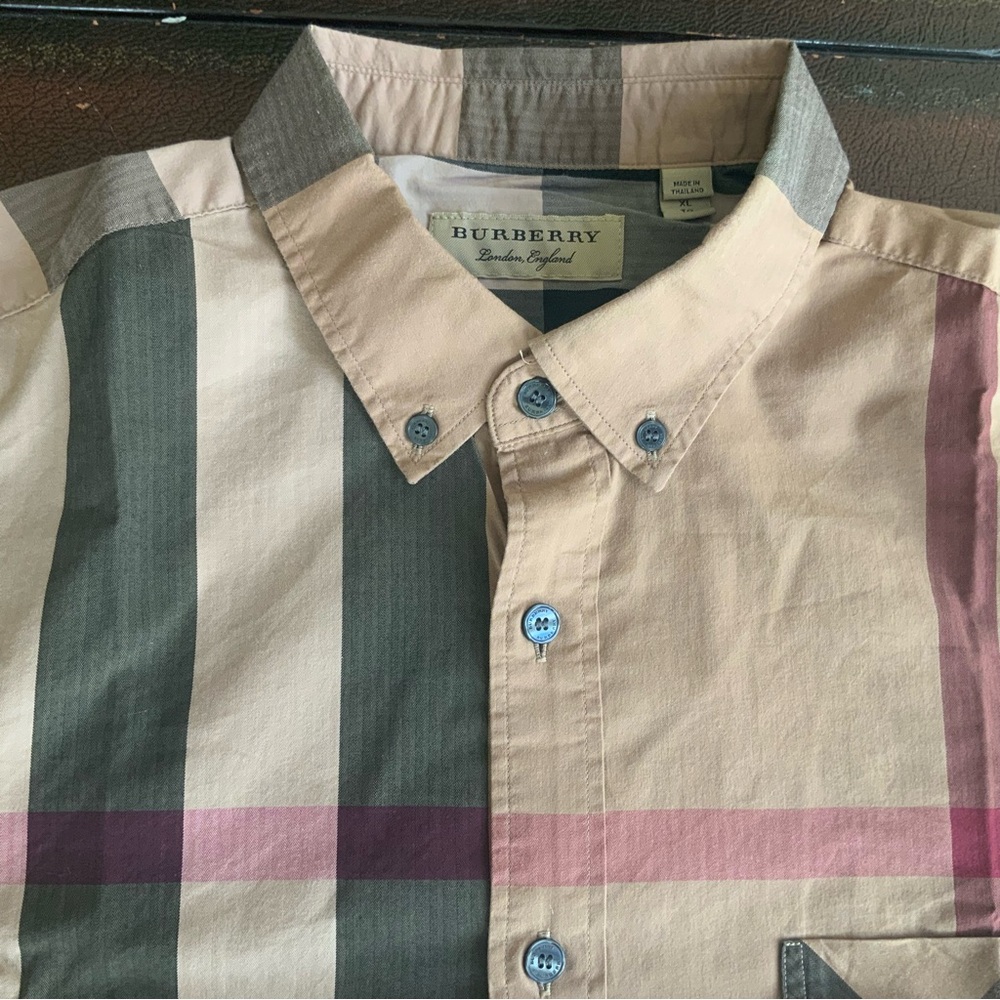 Burberry Beige Checkered Men's Shirt